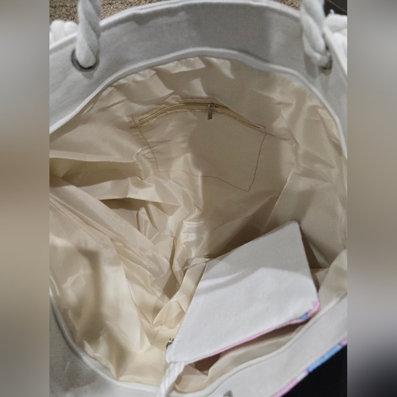 New Hello Kitty Zip Tote Bag with Coin Pouch and Rope Handles - Picture 2 of 3